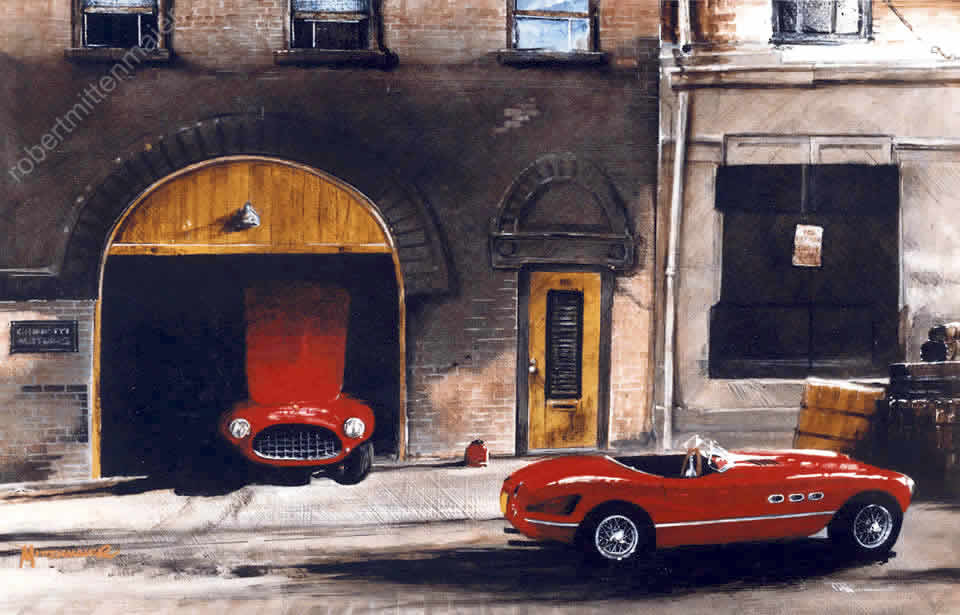 two ferrari 250 mm vignale spyders at an early chinetti location